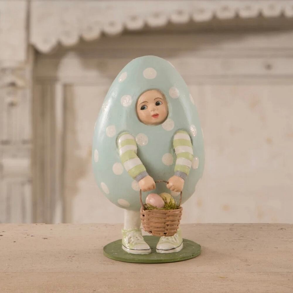 Bethany Lowe Easter Egg Luke Child Boy In Blue Polka Dot Egg Costume Retired New